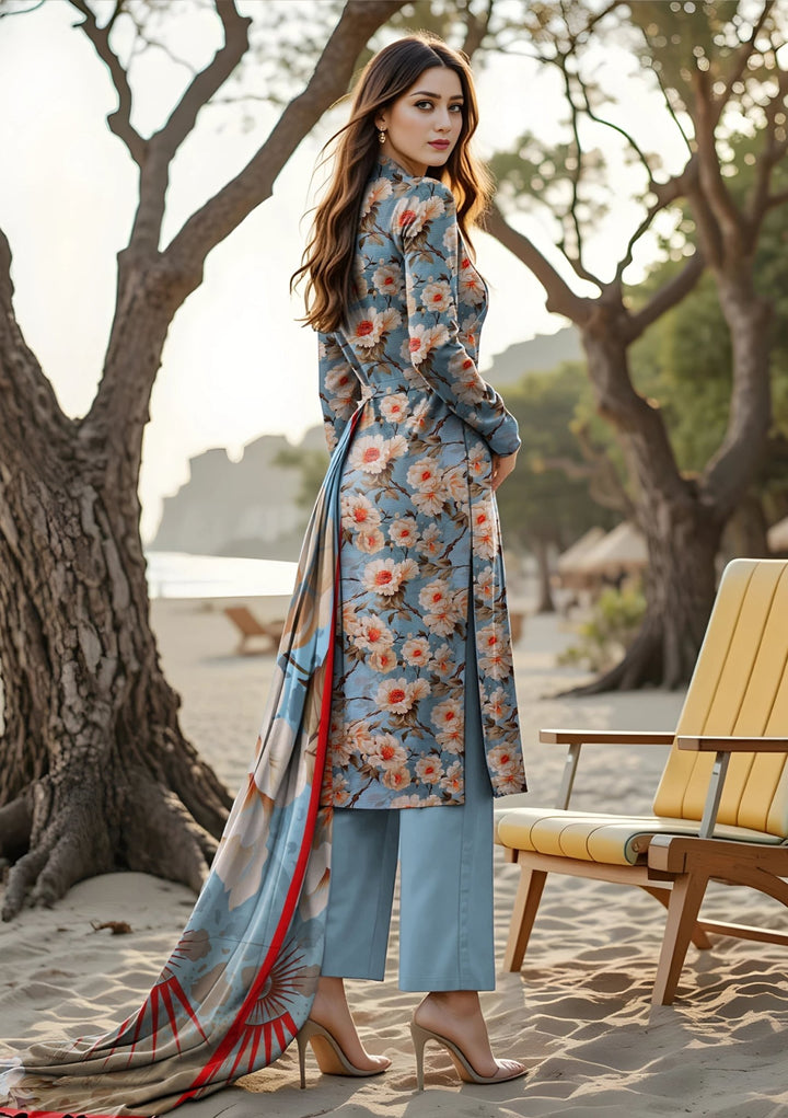 Bin Naeem Fabric Lawn 3Pcs De - LA17 - P30163 - Bin Naeem Fabrics