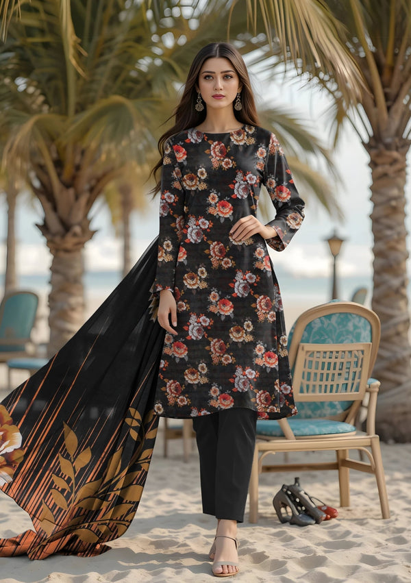 Bin Naeem Fabric Lawn 3Pcs De - LA17 - P30165 - Bin Naeem Fabrics