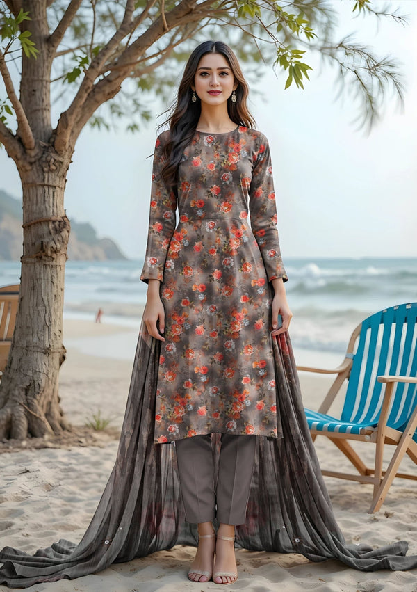 Bin Naeem Fabric Lawn 3Pcs De - LA17 - P30166 - Bin Naeem Fabrics