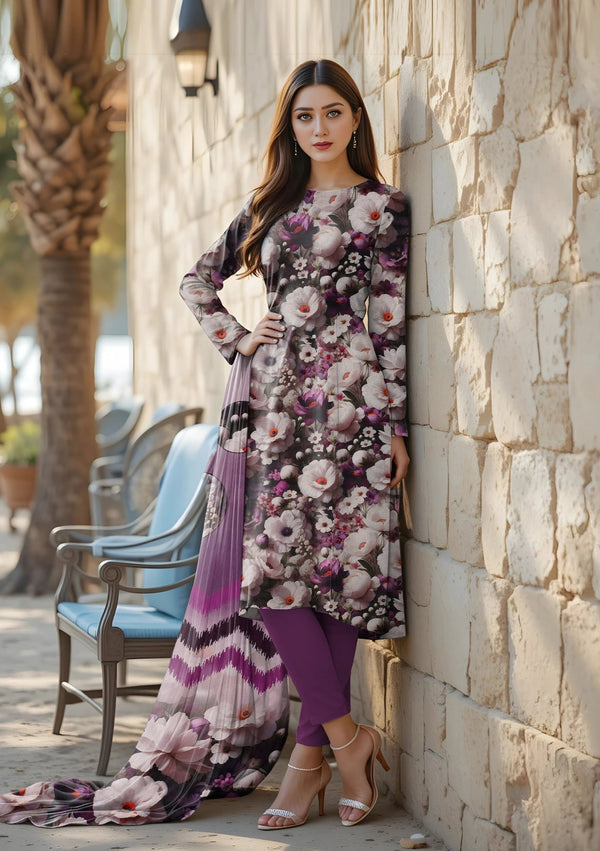 Bin Naeem Fabric Lawn 3Pcs De - LA17 - P30168 - Bin Naeem Fabrics