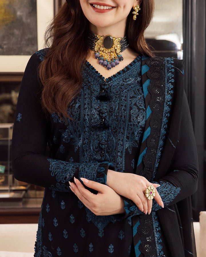 Bin Naeem Premium Lawan 3PC Unstitched Embroidered Top Trending - Bin Naeem Fabrics